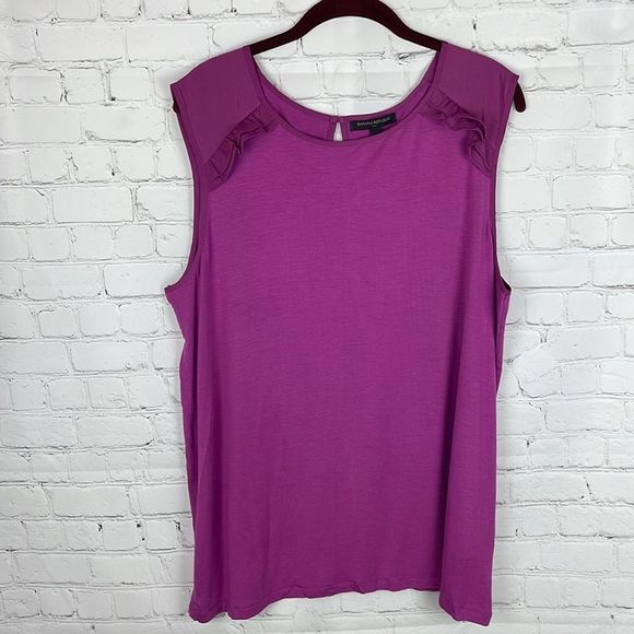 Banana Republic Purple Ruffle Sleeve Tank NWT Size XL - Picture 1 of 6